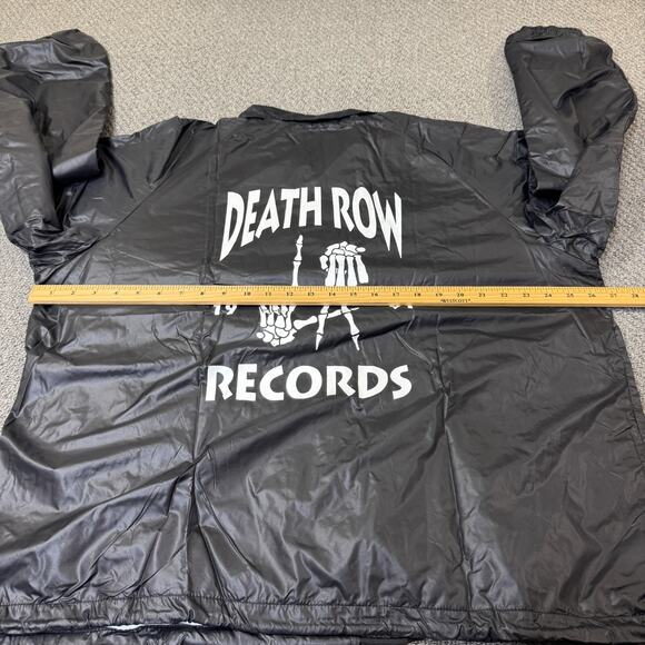 Death Row Records 1991 Jacket Size Large L Black Windbreaker LA HIP HOP Y2K Rap - Picture 10 of 13